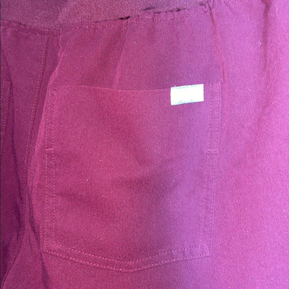 Fig High Waisted Zamora Jogger Scrub Pants burgundy size large nurse scrubs pant - Picture 7 of 14